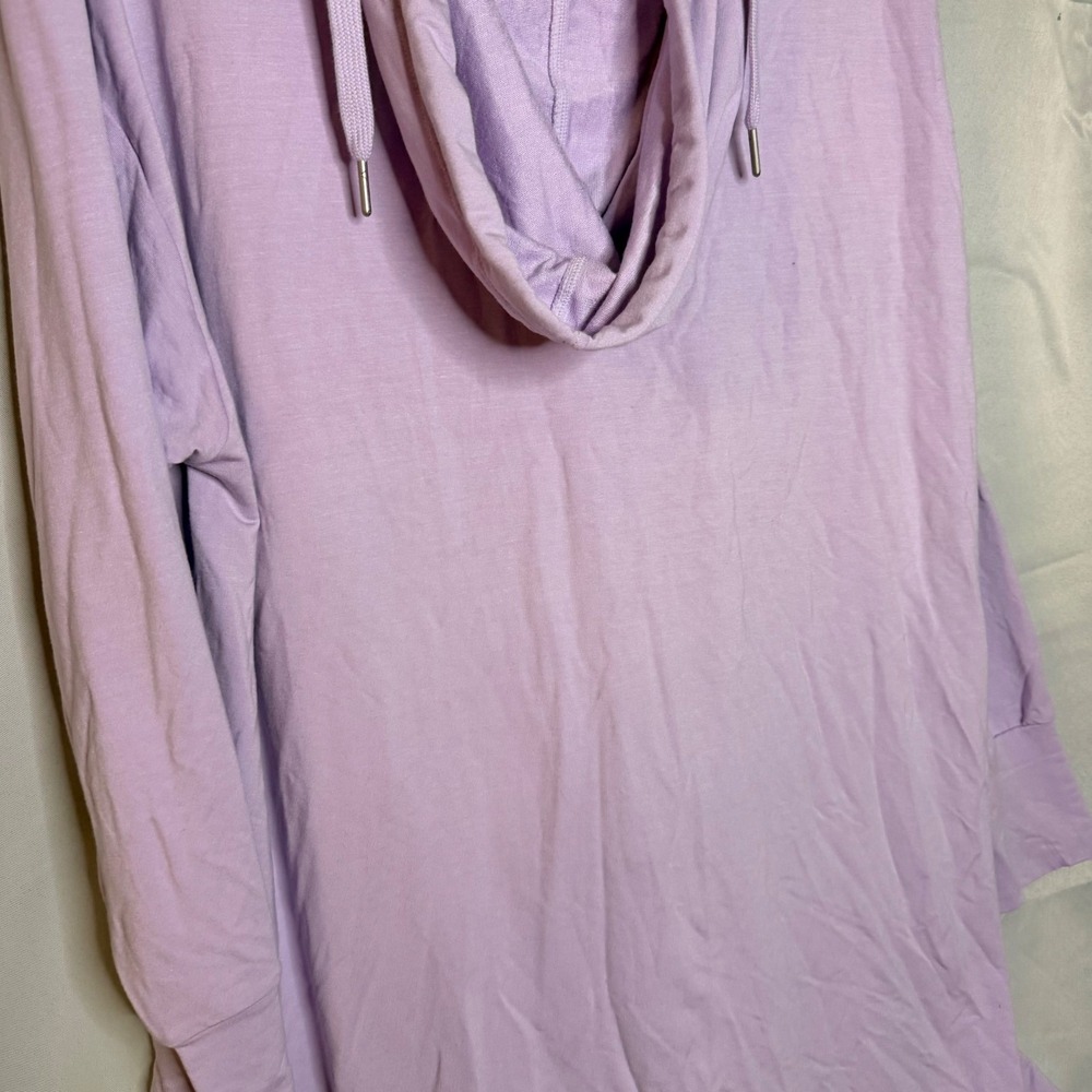 Halara Long Sleeve V Neck Tunic Hoodie Dress Lilac Purple Size L Athleisure NWT - Picture 14 of 14